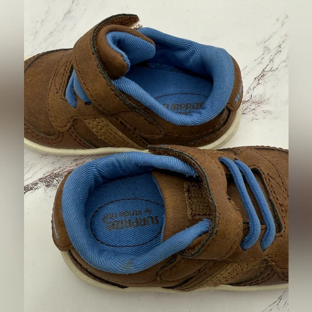 Suprize by Stride Rite Alec Boy Shoes Blue Brown Walking Toddler baby size 3